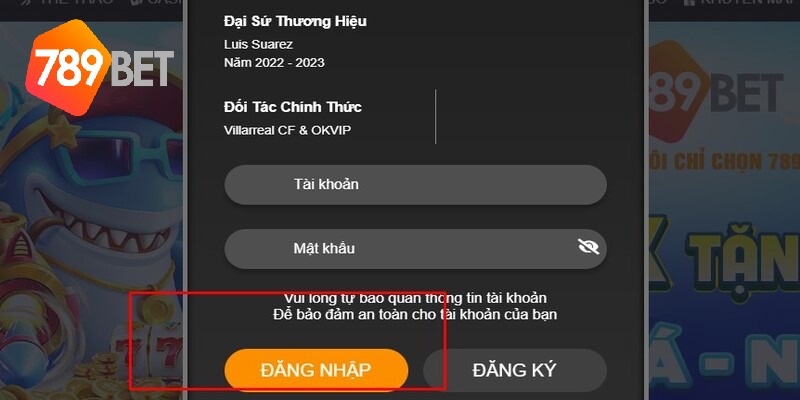 Quá trình đăng nhập vào 789BET